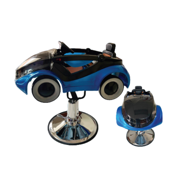 SILLA DE BARBERÍA PARA NIÑO - CARRITO TESLA AZUL